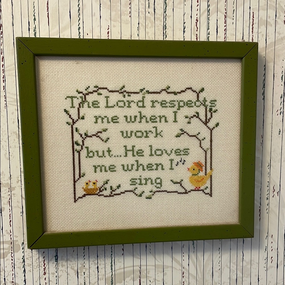 Vintage crewel needlepoint